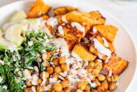 Crispy Roasted Chickpea Kale Salad