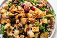 Warm Kale with Caramelized Brussels Sprouts