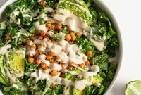 Creamy Tahini Chickpea Kale Salad