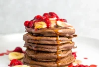 Decadent Vegan Chocolate Protein Pancakes