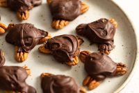 Rich Vegan Chocolate Caramel Pecan Turtles