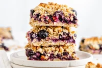 Vegan Blueberry Oat Crumble Bars