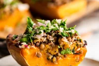 Comforting Vegan Stuffed Butternut Squash