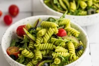 Vibrant Vegan Pesto Pasta Salad