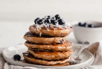 Tropical Vegan Blueberry Coconut Pancakes
