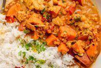 Hearty Sweet Potato Red Lentil Curry