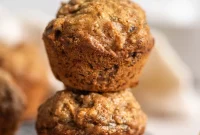 Golden Eggless Banana Muffins