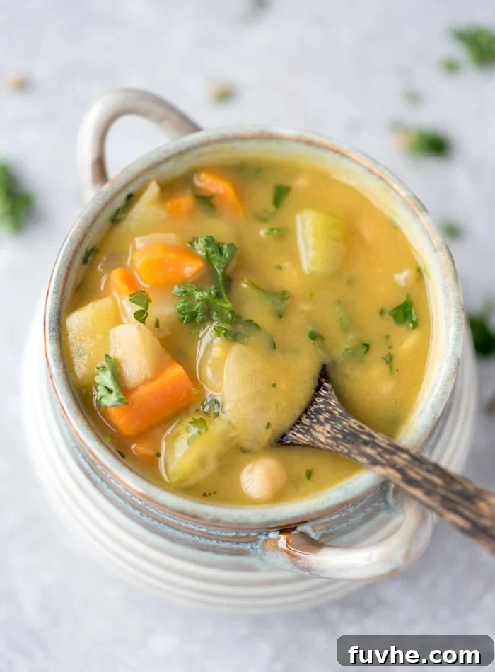 Vegan Chickpea Vegetable Chowder | gluten-free and oil-free