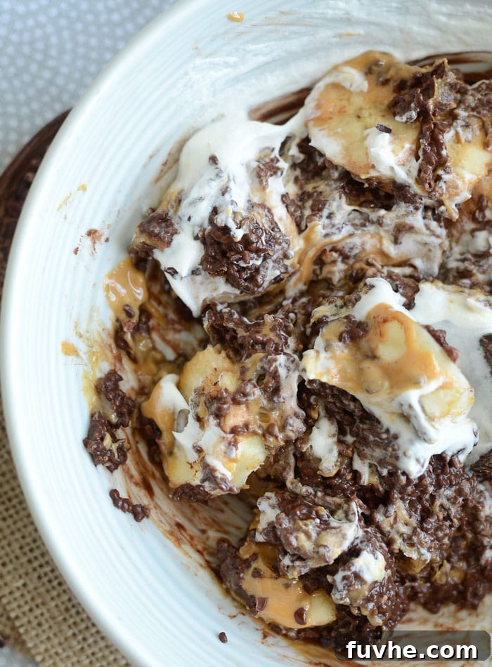 Vegan Peanut Butter Banana Chocolate Chia Pudding