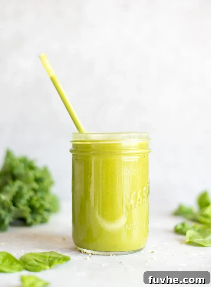 Healthy Kale and Spinach Smoothie - Running on Real Food