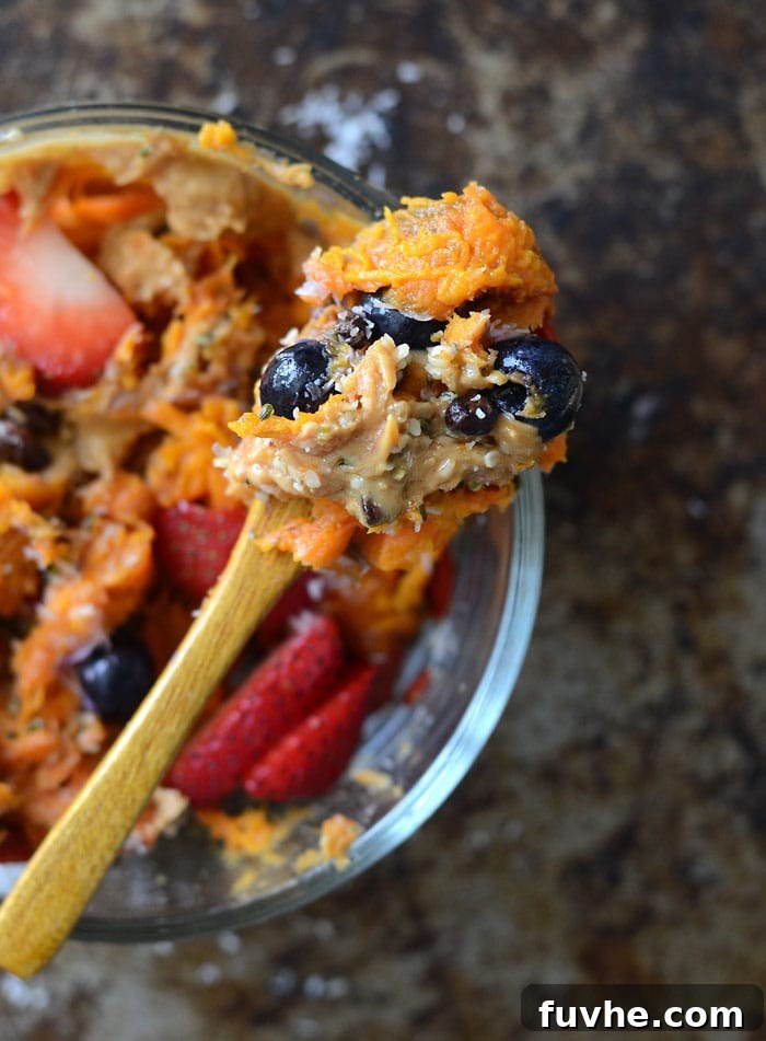 Rise and Shine Inflammation Free 3 How to Make Sweet Potato Breakfast Bowls with Peanut Butter and Berries | vegan, gluten-free