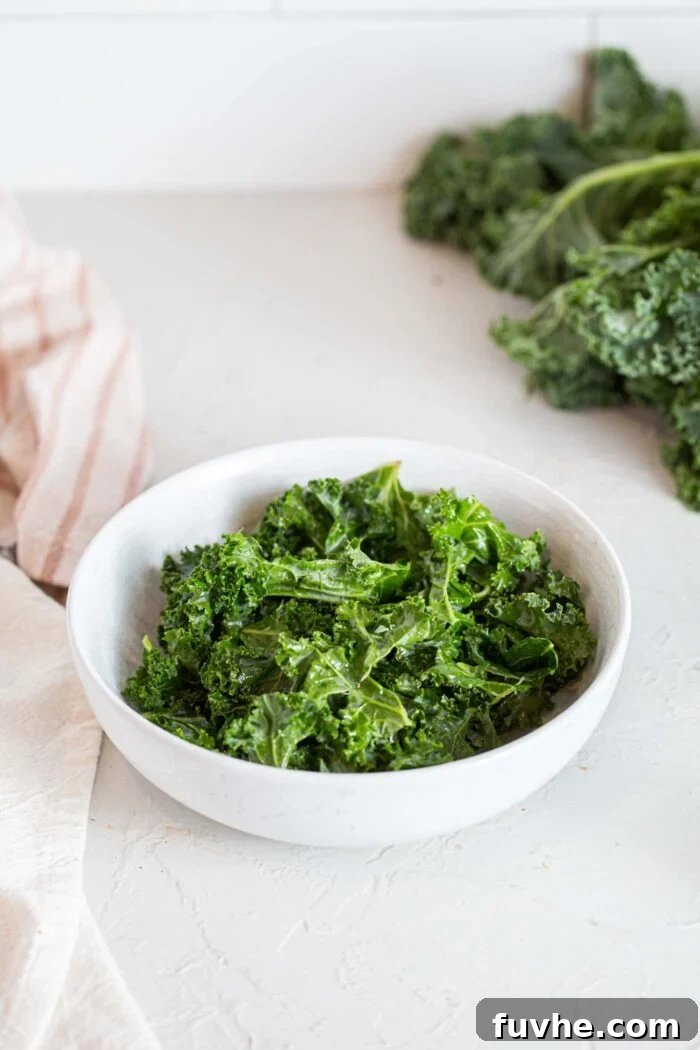 Chopped kale in a bowl