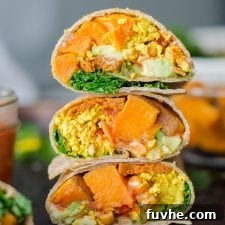 Vegan Roasted Sweet Potato Breakfast Burritos