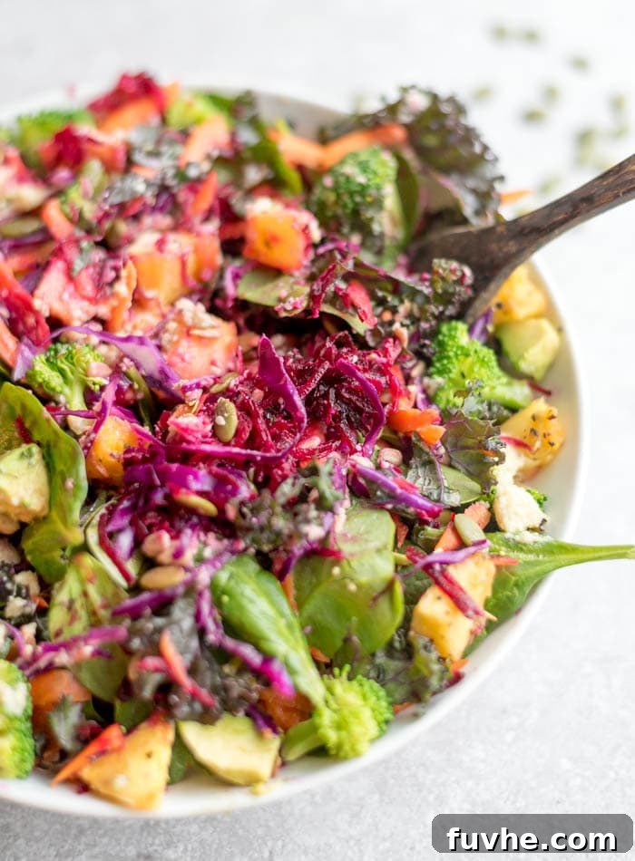 Fuel Your Vegan Life 3 Healthy Everyday Rainbow Salad with Sweet Miso Ginger Dressing