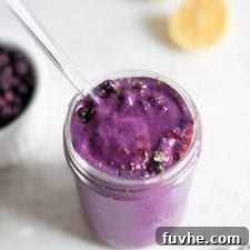 Creamy Blueberry Smoothie with Almond Milk and Chia Seeds - Running on Real Food