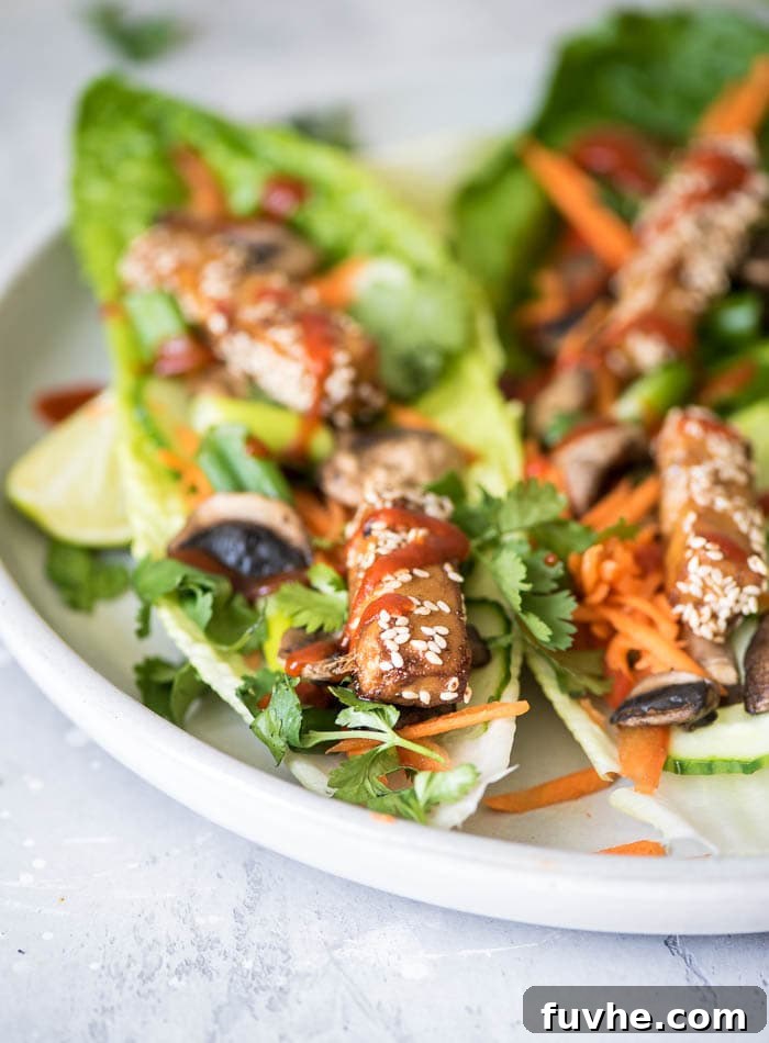 Crispy Sesame Tofu Lettuce Bites 3 Vegan Tofu Lettuce Wraps - Running on Real Food