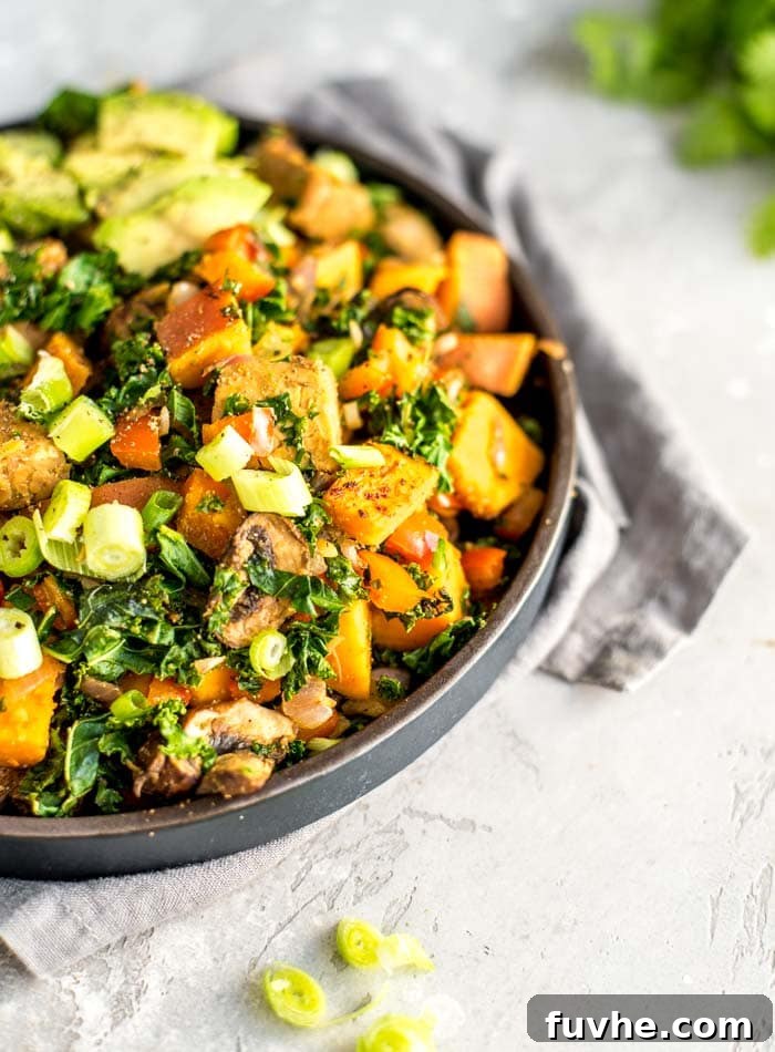 Sweet Potato Breakfast Hash with Tempeh - Running on Real Food