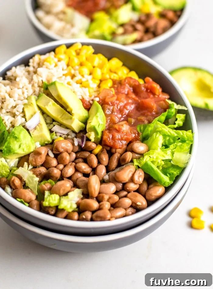 Healthy Vegan Brown Rice Burrito Bowl Recipe - Running on Real Food