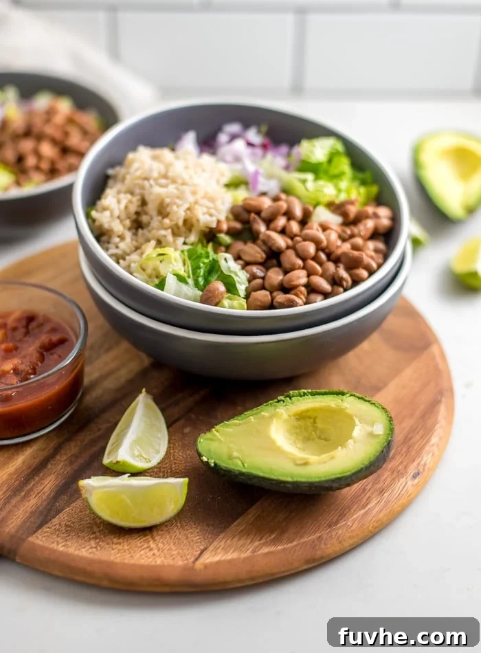 Vegan Brown Rice Burrito Bowl - Running on Real Food