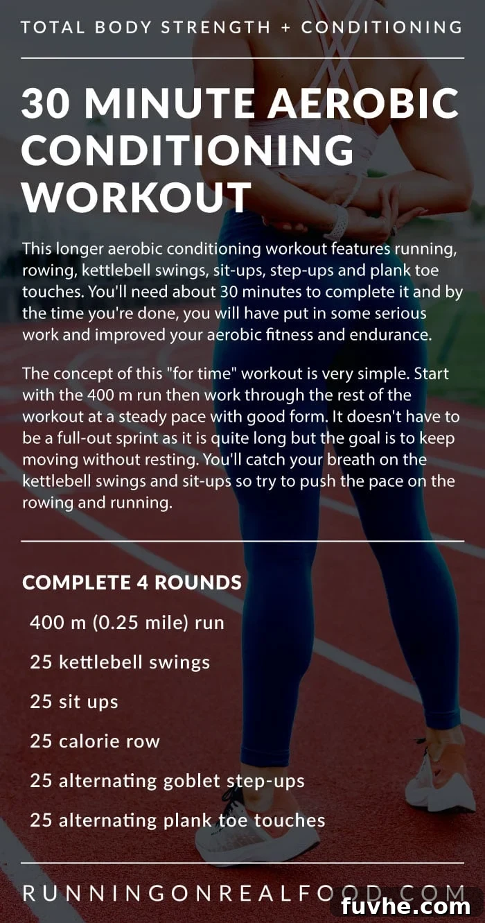 30 Minute Aerobic Conditioning Workout - Full Body Cardio and Strength