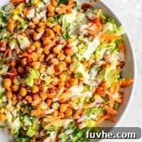 Healthy Vegan BBQ Chickpea Salad Recipe with Tahini Ranch Dressing