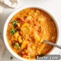 Healthy Vegan Butternut Squash Lentil Soup Recipe