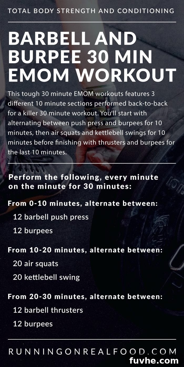 Barbell and Burpee 30 Minute EMOM Workout