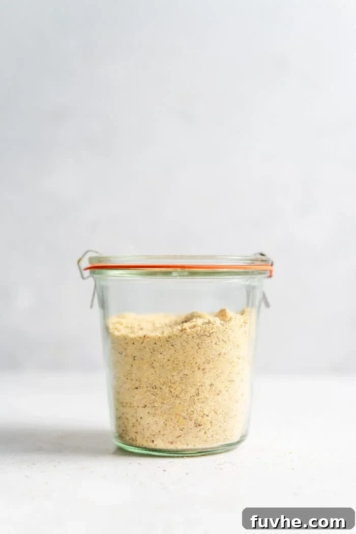 Plant-Based Parm Perfection 2 Sealed Weck jar filled with homemade vegan parmesan cheese, ready for sprinkling over dishes.