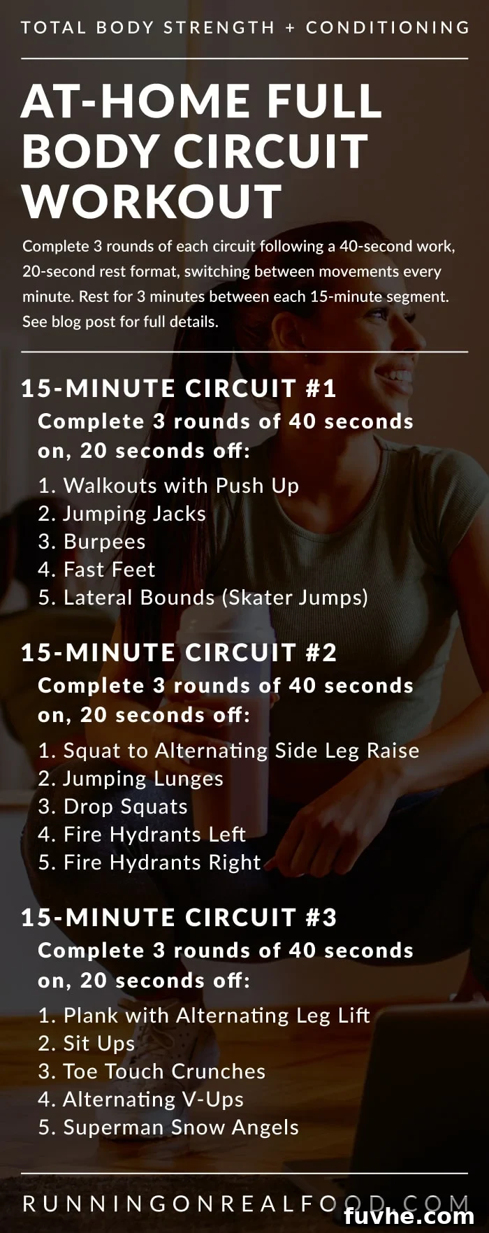 45-Minute Bodyweight HIIT Blast 2 Workout details for an at-home circuit training workout featuring bodyweight exercises.