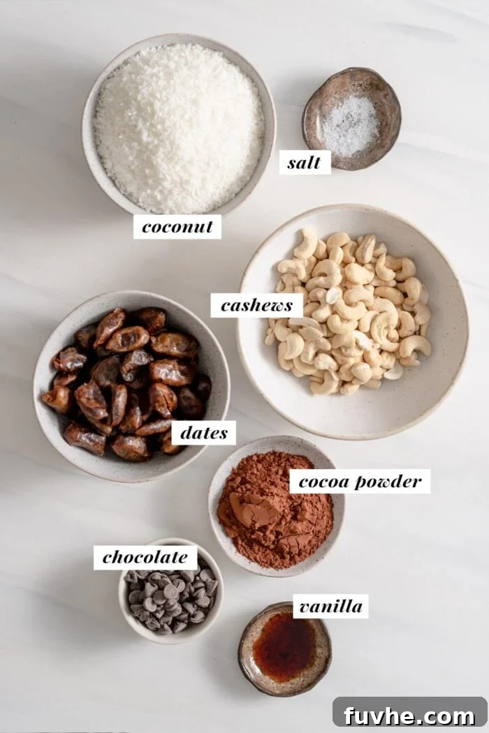 Decadent Vegan Chocolate Macarons 3 Visual of ingredient list for making vegan chocolate coconut macaroons. Ingredients are labelled with text overlay.
