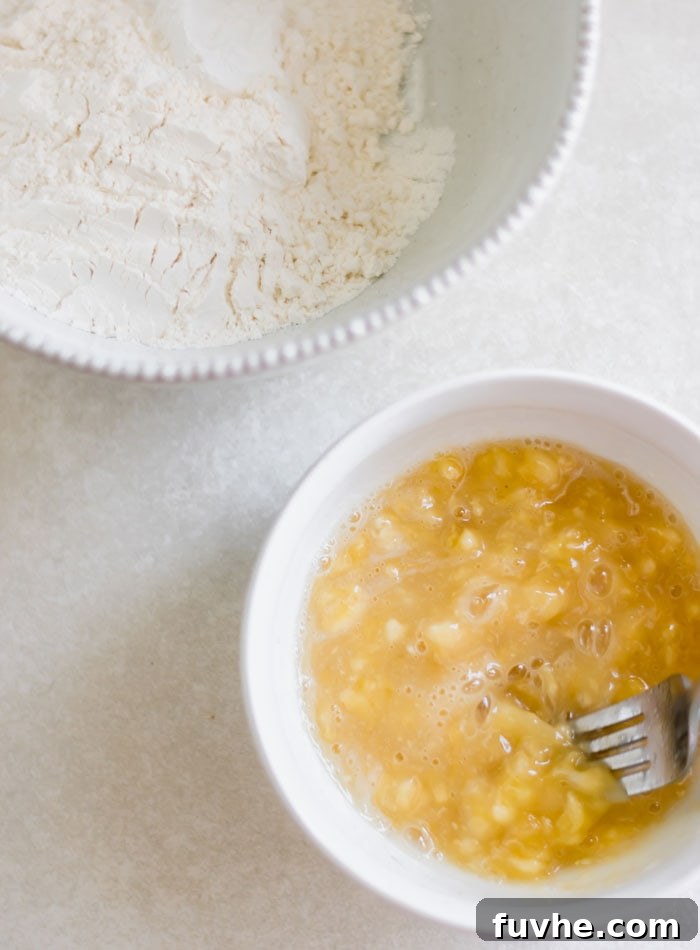 How to Prepare the Batter for Fluffy Vegan Banana Pancakes
