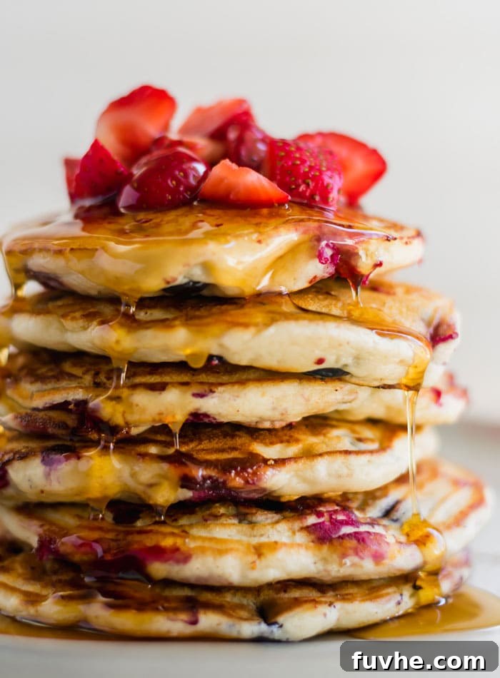 Cooked Oil-Free Vegan Banana Pancakes Ready to be Stacked