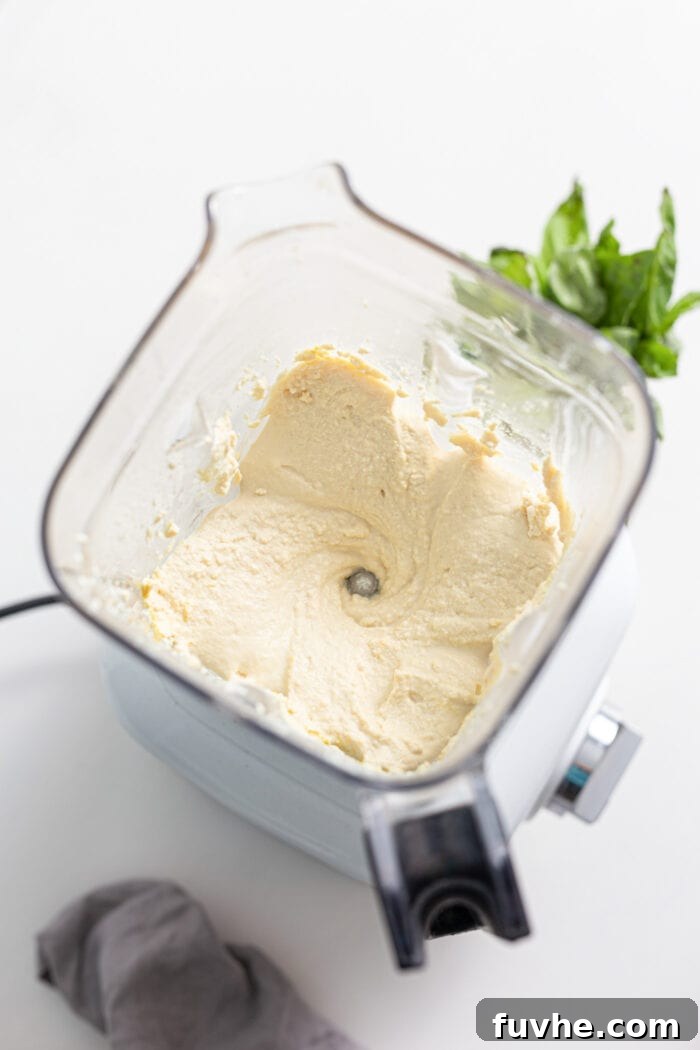 Hearty Plant-Based Baked Ziti 7 Creamy tofu ricotta in a blender.