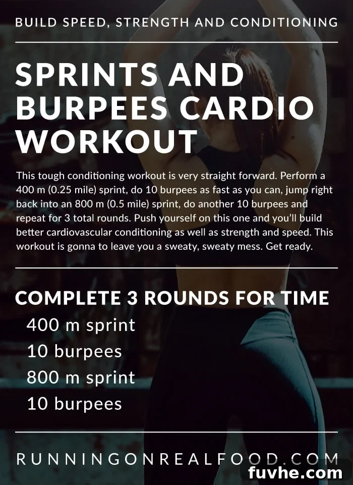 Sprint Burpee Inferno 2 Sprints and Burpee Cardio Workout | build strength and speed