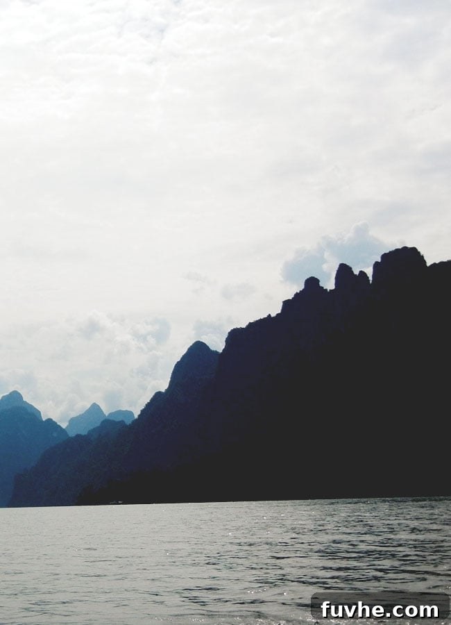 Emerald waters of Chiew Lan Lake in Khao Sok National Park