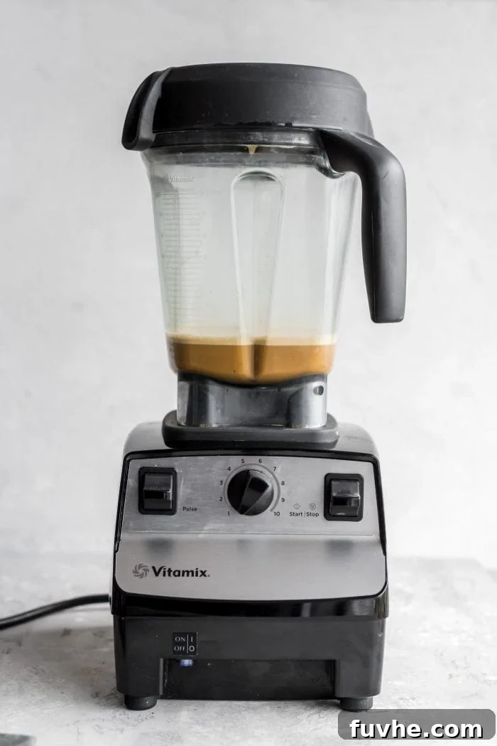 Creamy coffee in a Vitamix blender.