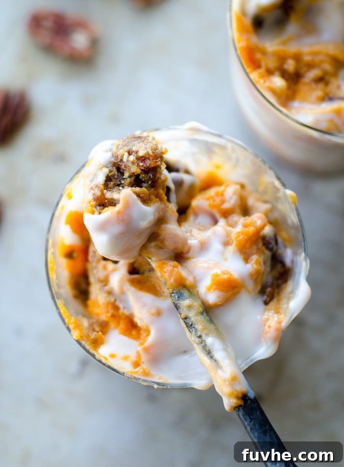 Vegan Pumpkin Pie Parfaits with Candied Pecans