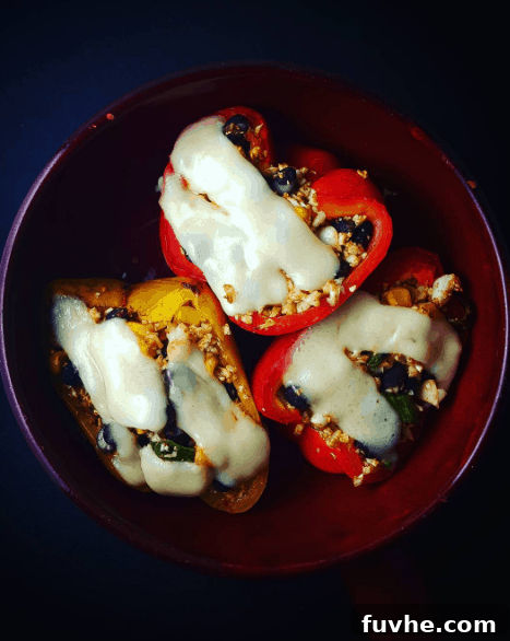 Mastering Macros: 23 Vegan Meals and Snacks 8 Mexican cauliflower rice stuffed bell peppers, a high-volume, low-macro vegan meal for flexible dieting.