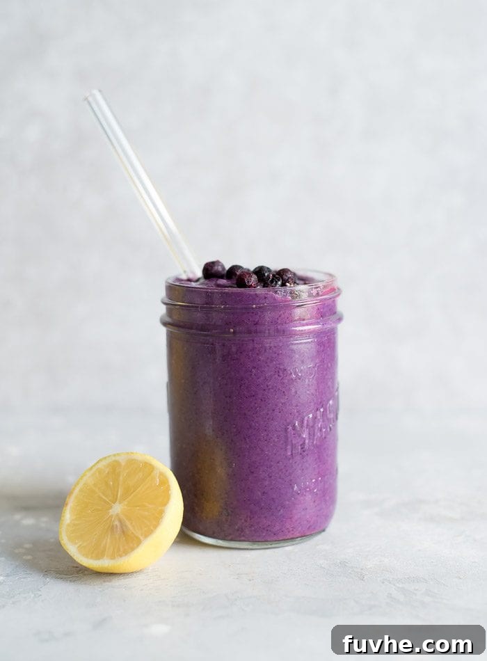 Elevate Your Blend 5 Healthy Blueberry Smoothie with Lemon and Chia Seeds - Running on Real Food