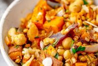 Vibrant Harissa Veggie and Lentil Salad